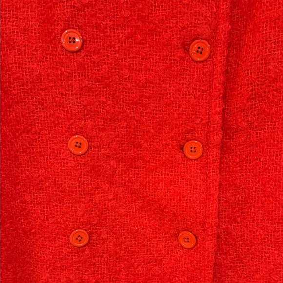 New J.Crew Vibrant Red Pea Coat for Women - size 4 - Picture 3 of 4